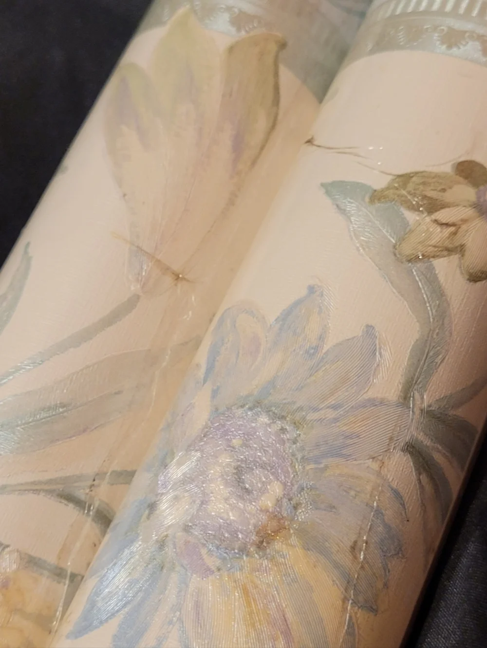 NEW Vintage Glenayr Vinyl Wallpaper Border 71601 Lot of 2 Rolls Metallic Floral